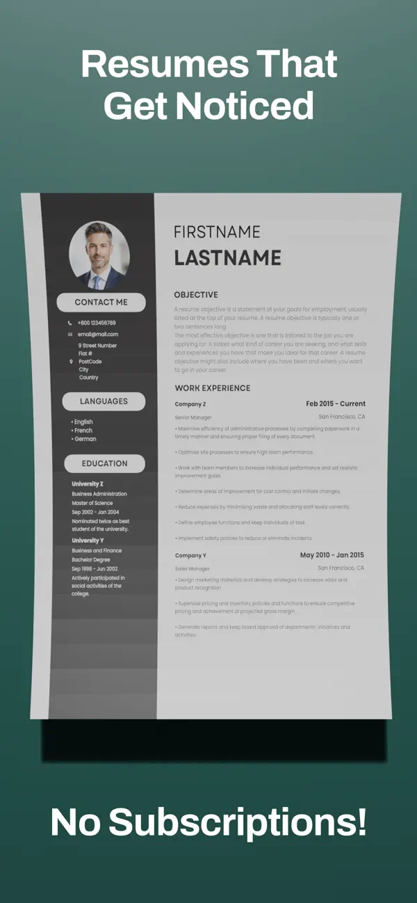 Screenshot #2 pour Professional Resume Builder