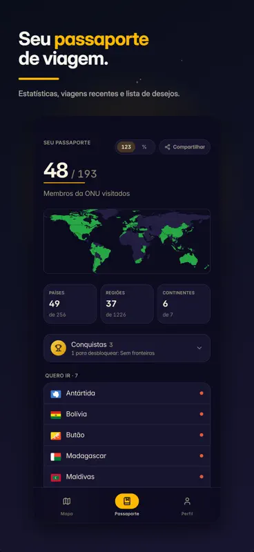 been; mapa de países visitados screenshot 4 of 8