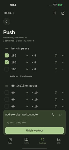 Mark-1: Workout Journal Screenshot 5 of 7