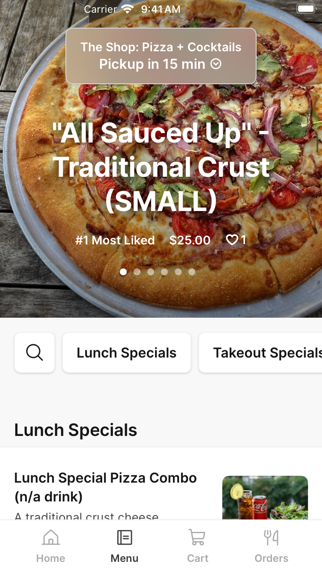 The Shop: Pizza + Cocktails iPhone screenshot 2 - Food & Drink app