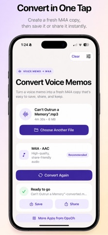 Voice Memo Converter のスクリーンショット