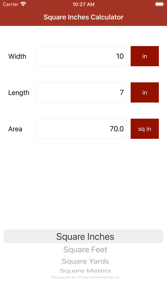 #3. Square Inches Calculator (iOS) 由: Anna Filobok