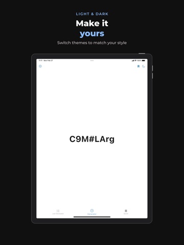 Random Password Generator: RPG iPad screenshot