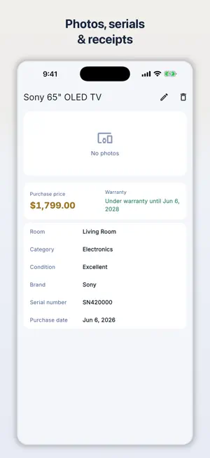 Casaproof: Home Inventory screenshot 2