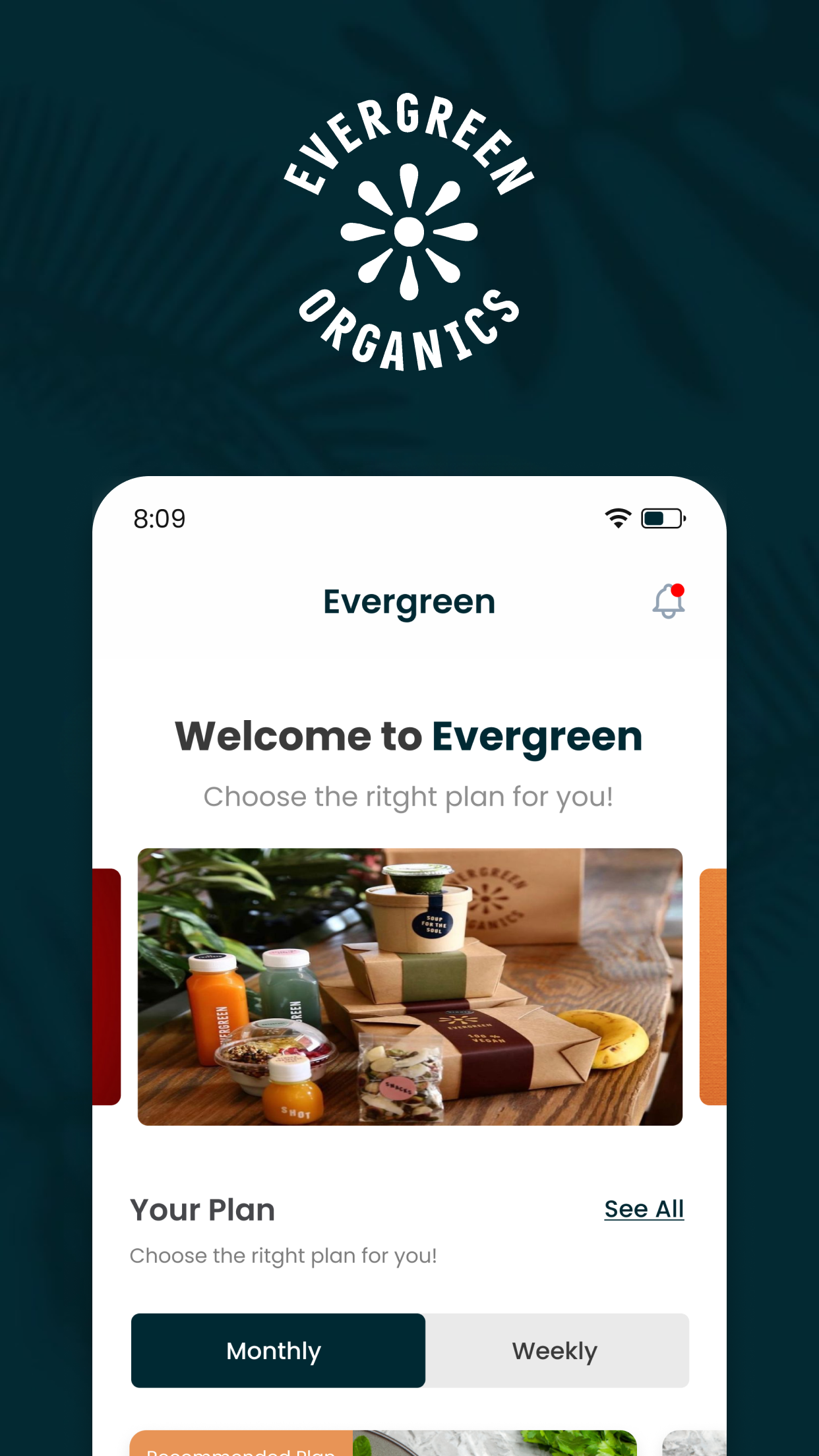 Evergreen Organics - Meal Plan