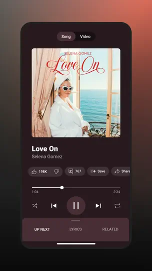 Capture d'écran de YouTube Music sur iPhone 1