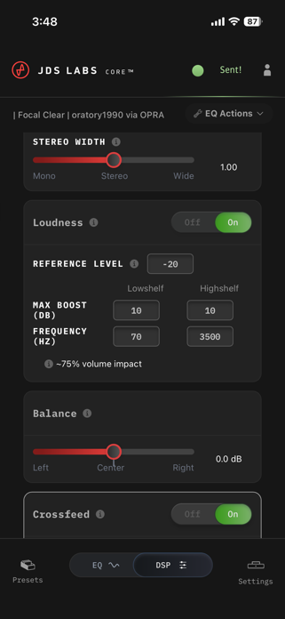 JDS Labs Core DSP Screenshot 5 of 8