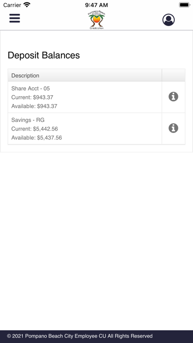 PBECU Mobile Banking Screenshot
