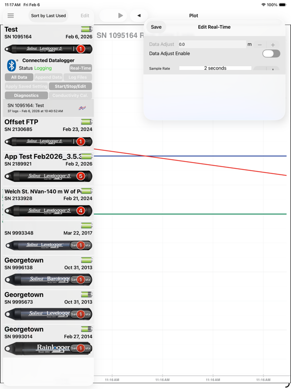 Solinst iPad screenshot