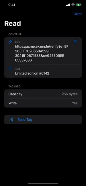 NFC Writer: Secure Tag Setup screenshot 2