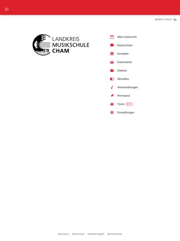 Landkreismusikschule Cham iPad screenshot