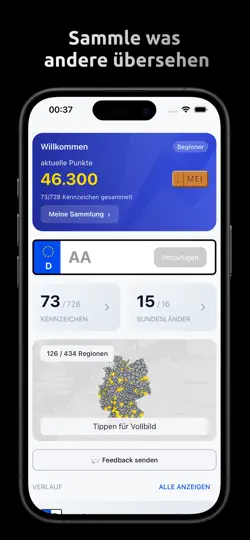 Screenshot von Kennzeichen Sammeln auf dem iPhone 2