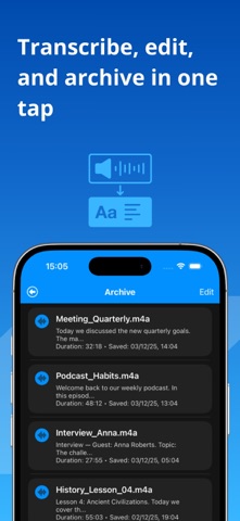 Audio Transcribe iPhone screenshot