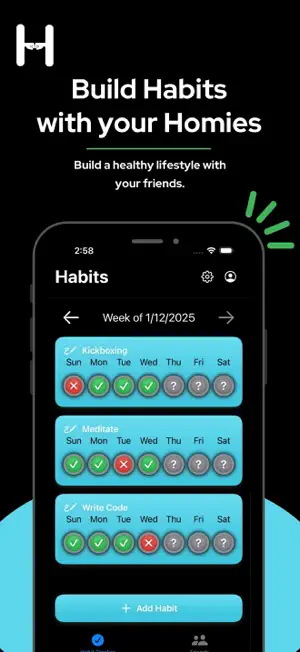 Habit Homies - Social Tracking screenshot 1