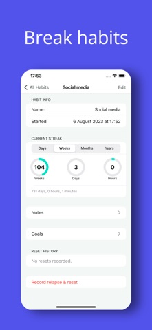 Habit Tracker - Days Since Screenshot 1 of 6