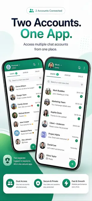 WhatsUp: Dual Web Messenger screenshot 2