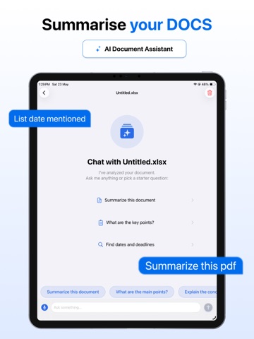 ChatPDF AI - Ask TLDR Summary iPad screenshot