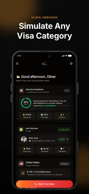 Mock Visa Interview: Visaz AI screenshot 4