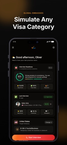 Mock Visa Interview: Visaz AI Screenshot 4 of 7