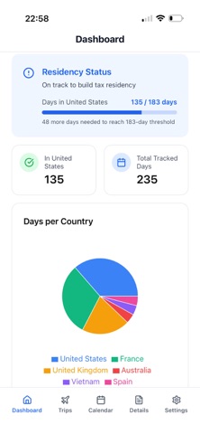 International Travel Tracker screenshot