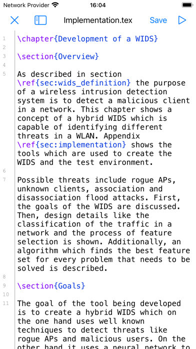 Screenshot #1 pour VerbTeX LaTeX Editor