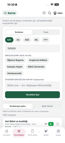 Karne - YKS Tercih Robotu Screenshot 7 of 10