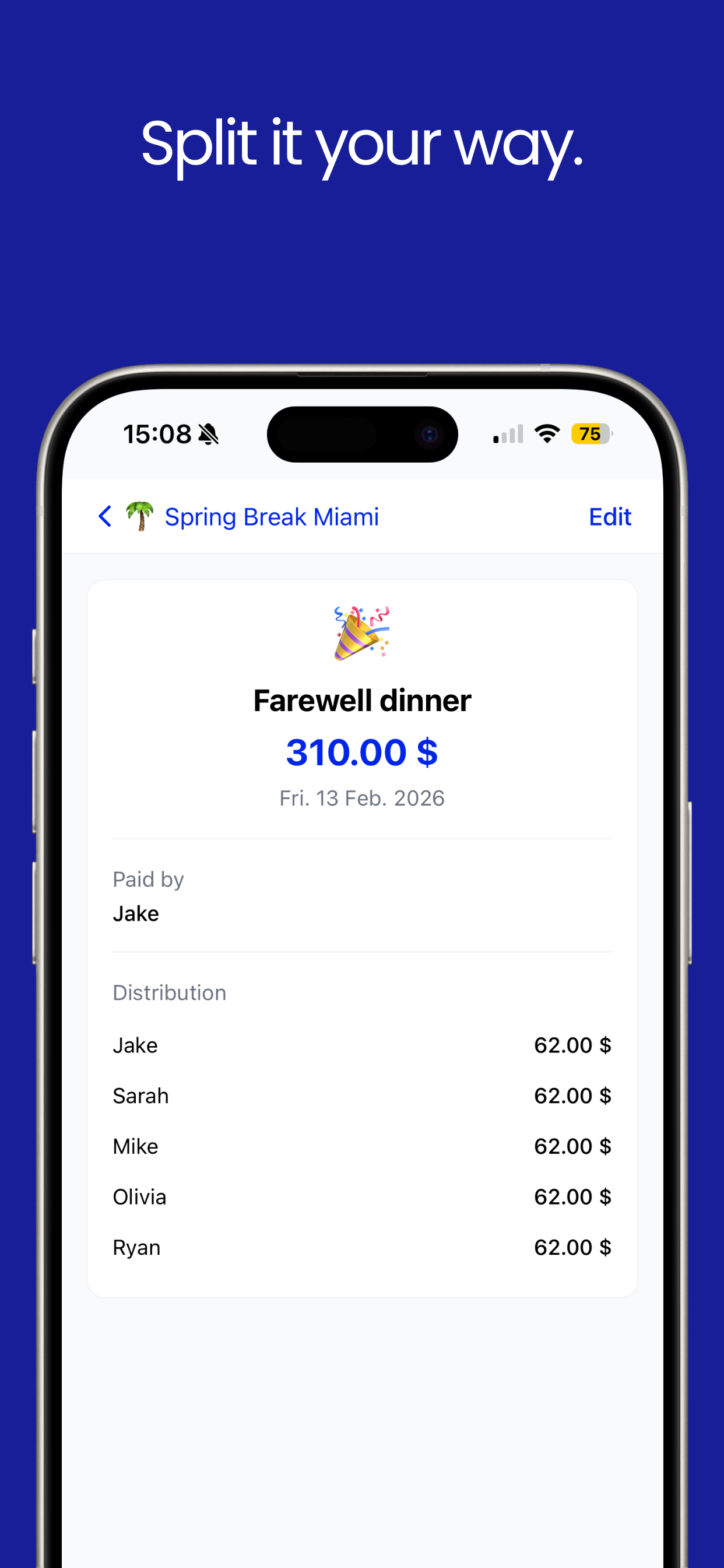CountClub: split expenses screenshot 3
