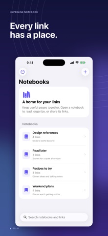 Hyperlink Notebook iPhone screenshot