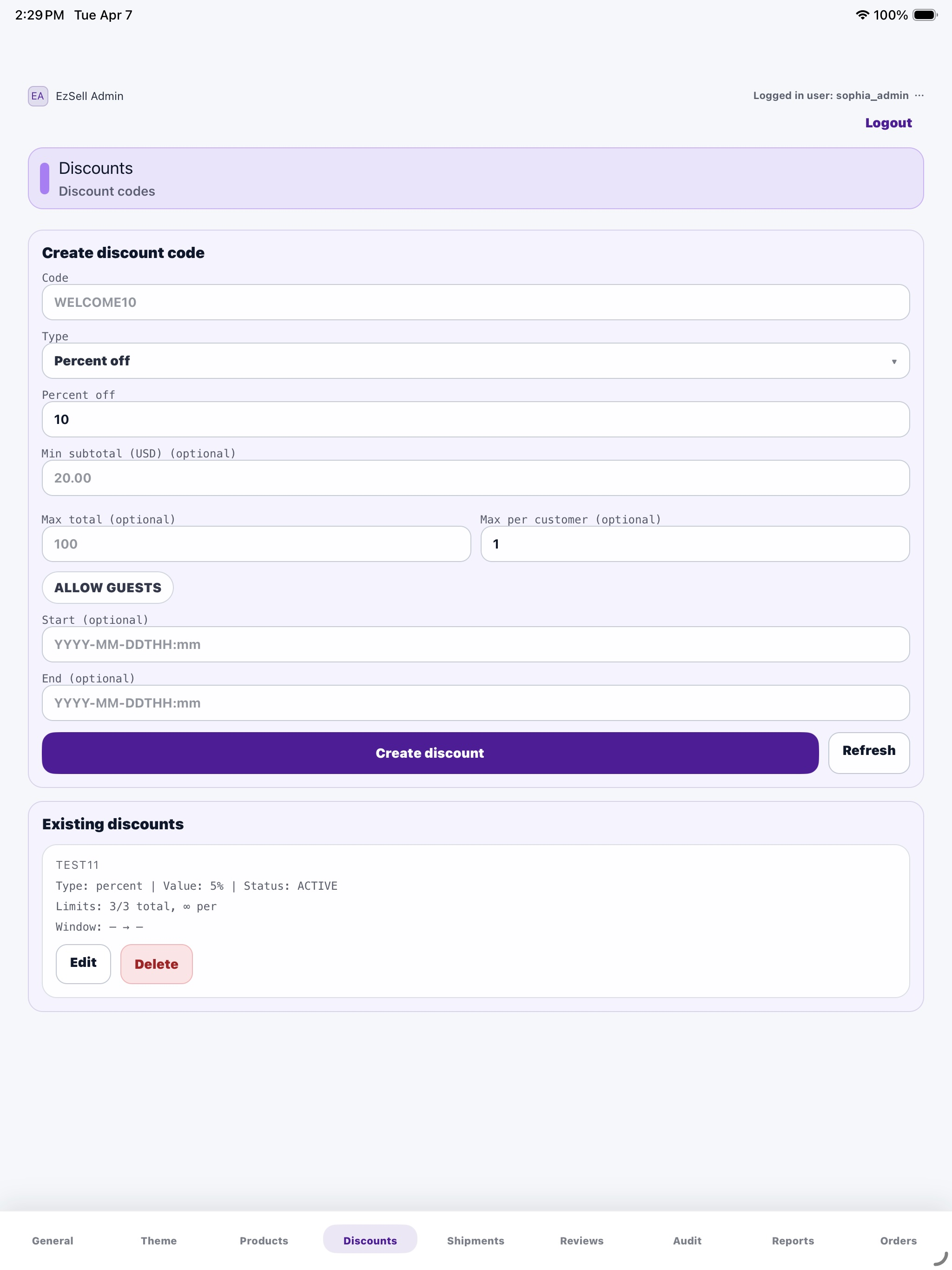 EzSell Admin screenshot 9