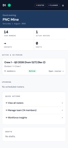 FIFO Roster Planner screenshot