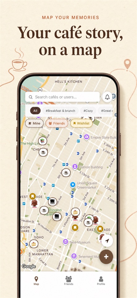 CafeDiary: Map & Journal screenshot 1