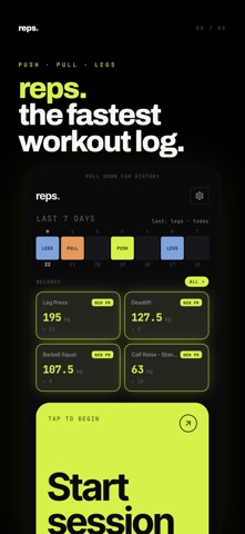 reps - Push Pull Legs Log Screenshot 6 of 6