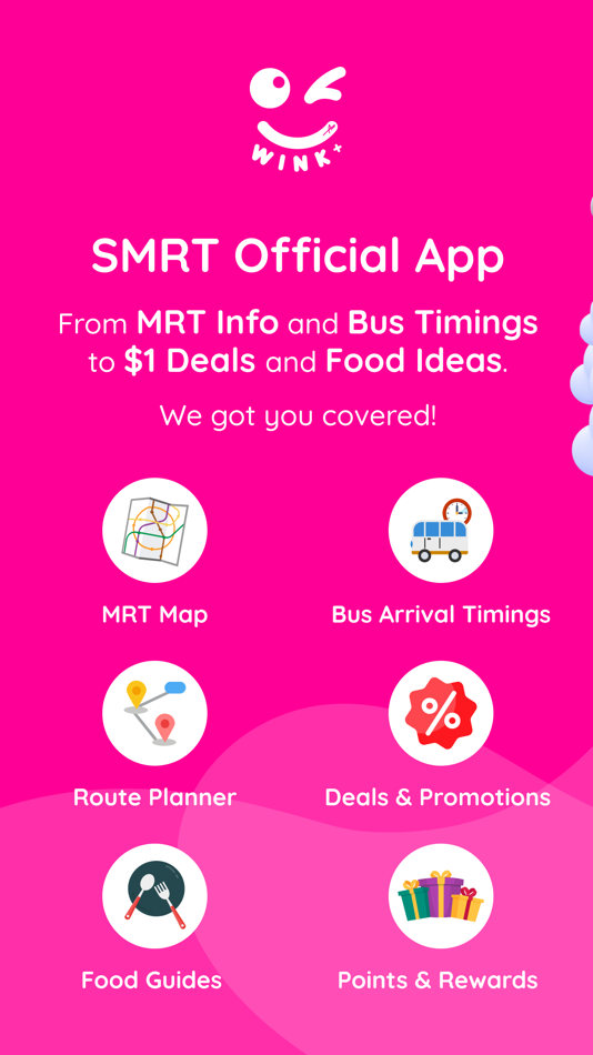 #1. WINK+ MRT Map, Bus, Food Deals (iOS) 由: SMRT Experience Pte. Ltd.