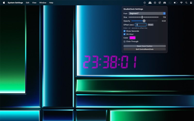 Control Room Clock app screenshot