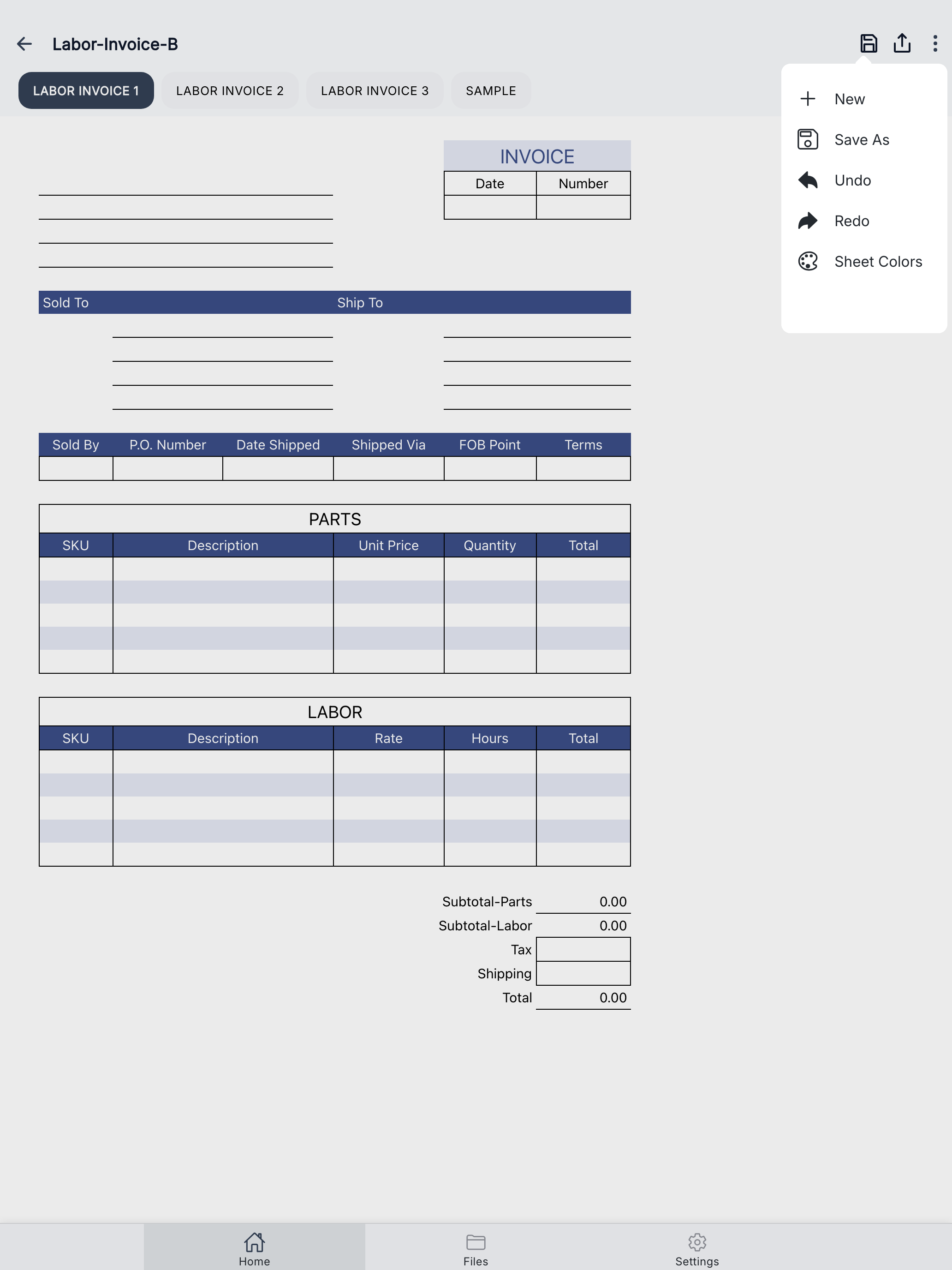 Labor Invoice screenshot 15