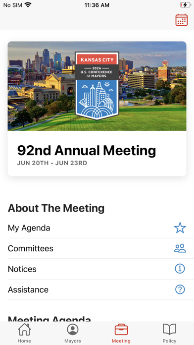 U.S. Conference of Mayors Screenshot