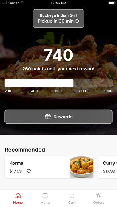 Buckeye Indian Grill iPhone screenshot 1 - Food & Drink app