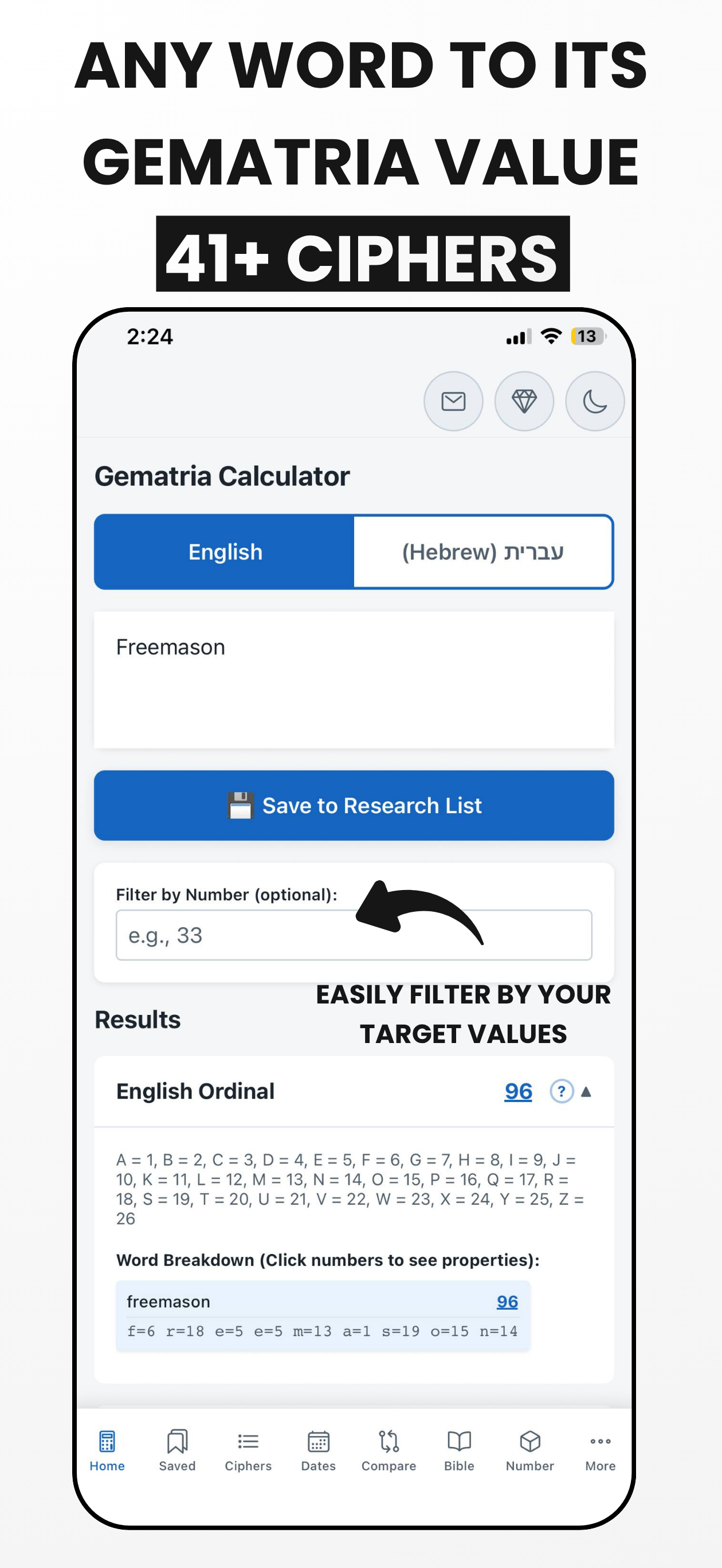 Gematria Calculator & Decode screenshot 2