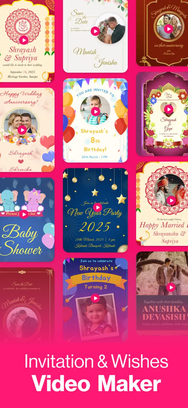 Screenshot #1 pour Invitation Maker: Video Editor