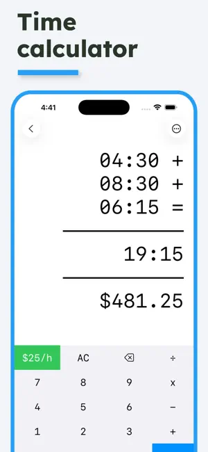 Time Calculator - Work Hours screenshot 1