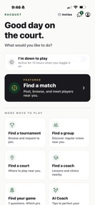 Racquet App screenshot