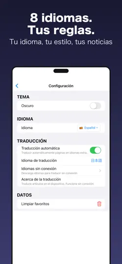 Captura de pantalla de World News 206・Traducción en iPhone 6