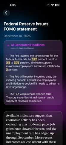 Fed Meeting Alerts Screenshot 2 of 4