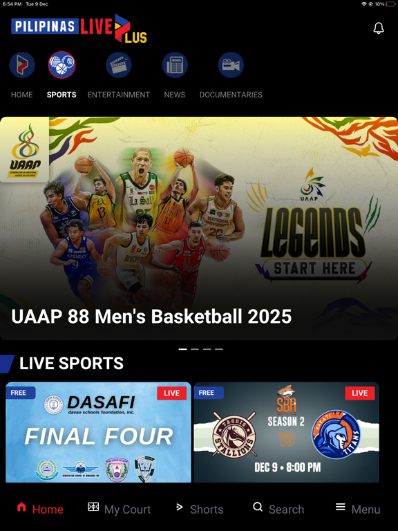 Pilipinas Live Plus iPad screenshot 2 - Sports app