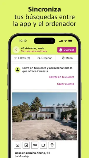 Captura de pantalla de Idealista en iPhone 6