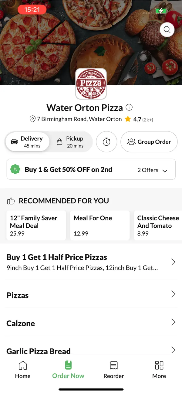Screenshot #2 pour Water Orton Pizza.