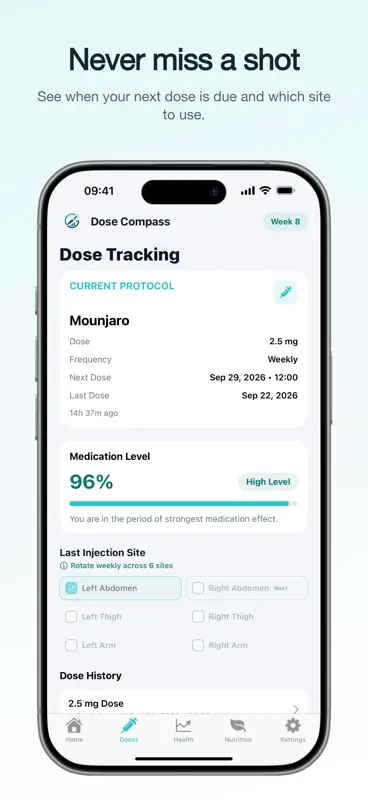 Dose Compass: GLP-1 Weight Log screenshot 2 of 6