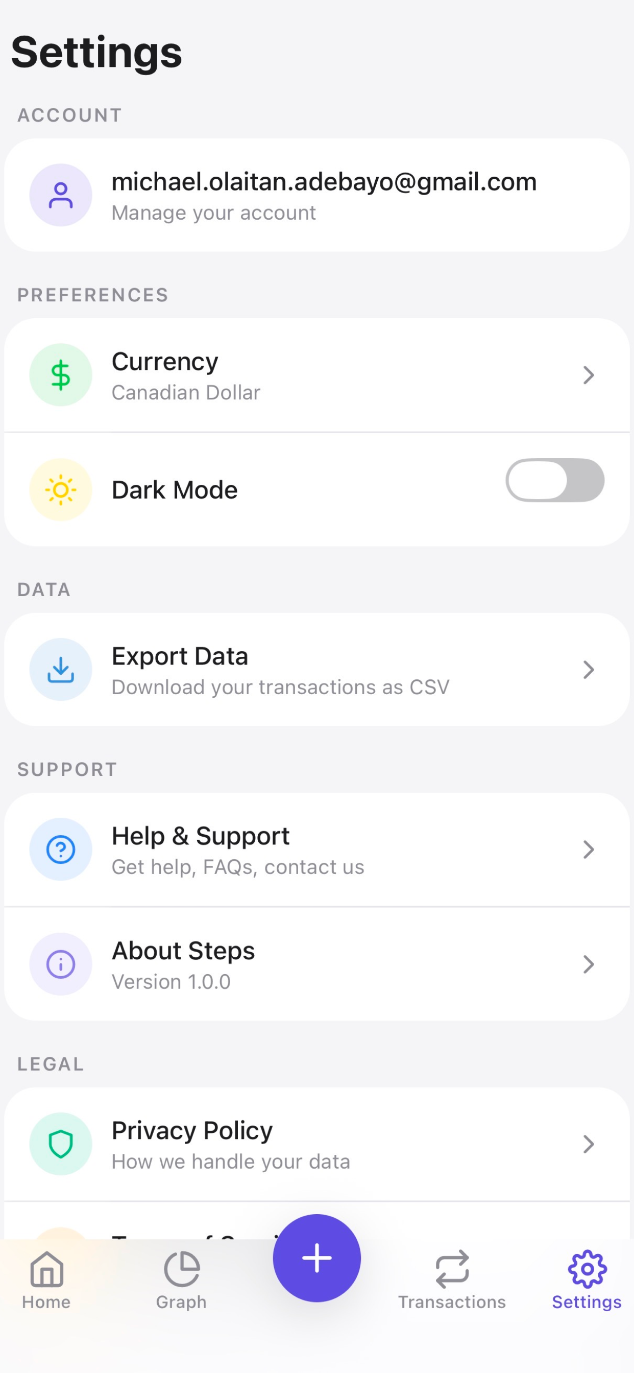 Steps Budget Tracker