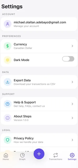 Steps Budget Tracker screenshot 1