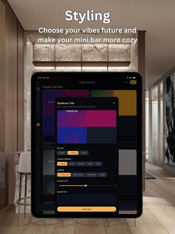 AI Mini Bar & Lounge Design iPad screenshot